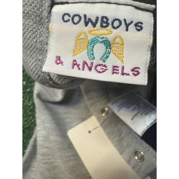 Vintage Y2K Cowboys and Angels Romper Size 3-6 Months Gray Navy Ace Trucking - Picture 5 of 6